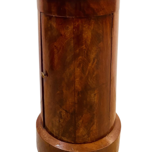 Napoleon III period cylinder bedside table or nightstand, mahogany veneer, 19th century