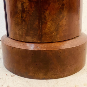 Napoleon III period cylinder bedside table or nightstand, mahogany veneer, 19th century