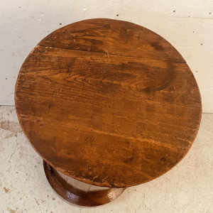 Napoleon III period cylinder bedside table or nightstand, mahogany veneer, 19th century