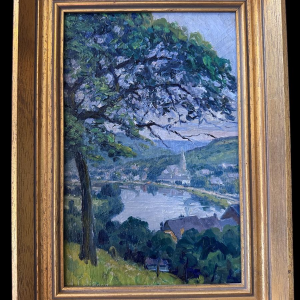 Eugène COLIGNON “Meuse Valley at Profondeville” oil painting on canvas mounted on canvas