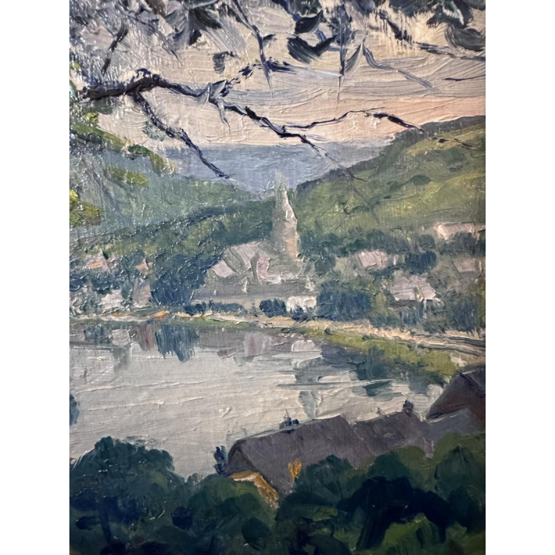Eugène COLIGNON “Meuse Valley at Profondeville” oil painting on canvas mounted on canvas