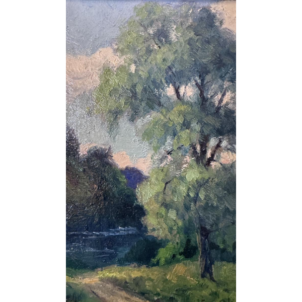 Eugène COLIGNON “Valley of the Gelbressée Stream 1942” oil painting on panel