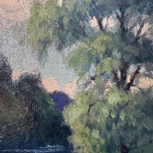 Eugène COLIGNON “Valley of the Gelbressée Stream 1942” oil painting on panel