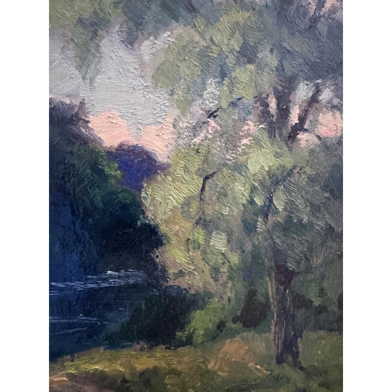 Eugène COLIGNON “Valley of the Gelbressée Stream 1942” oil painting on panel