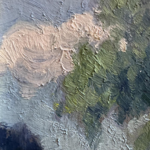 Eugène COLIGNON «Vallée du ruisseau de Gelbressée 1942» peinture huile sur panneau