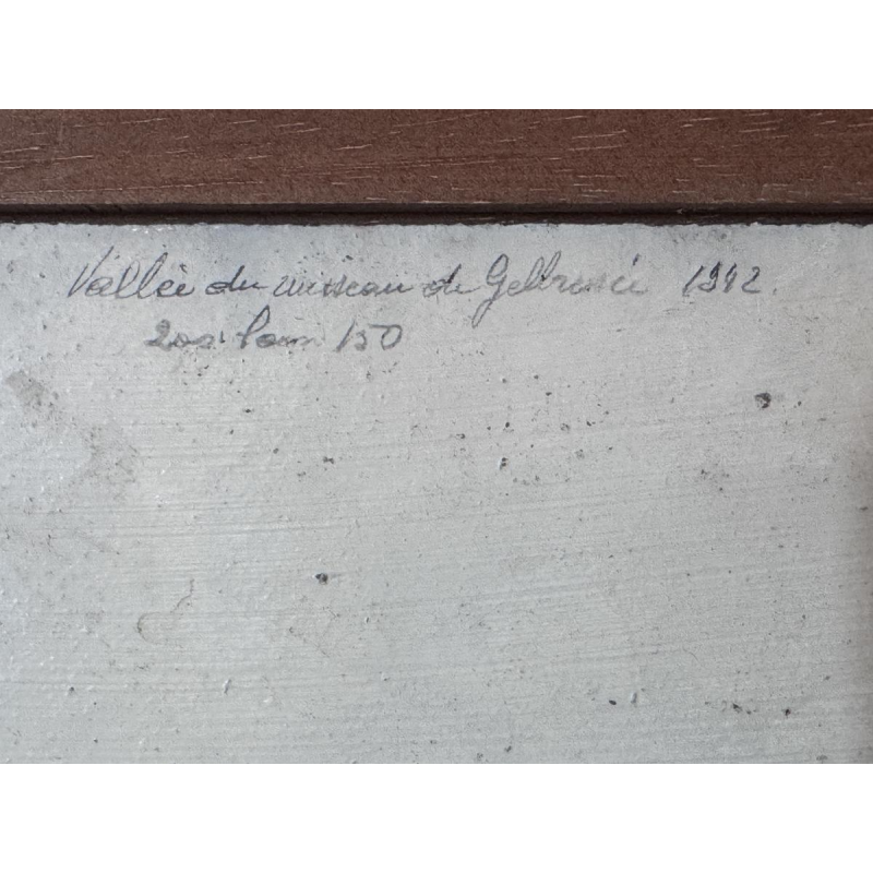 Eugène COLIGNON «Vallée du ruisseau de Gelbressée 1942» peinture huile sur panneau