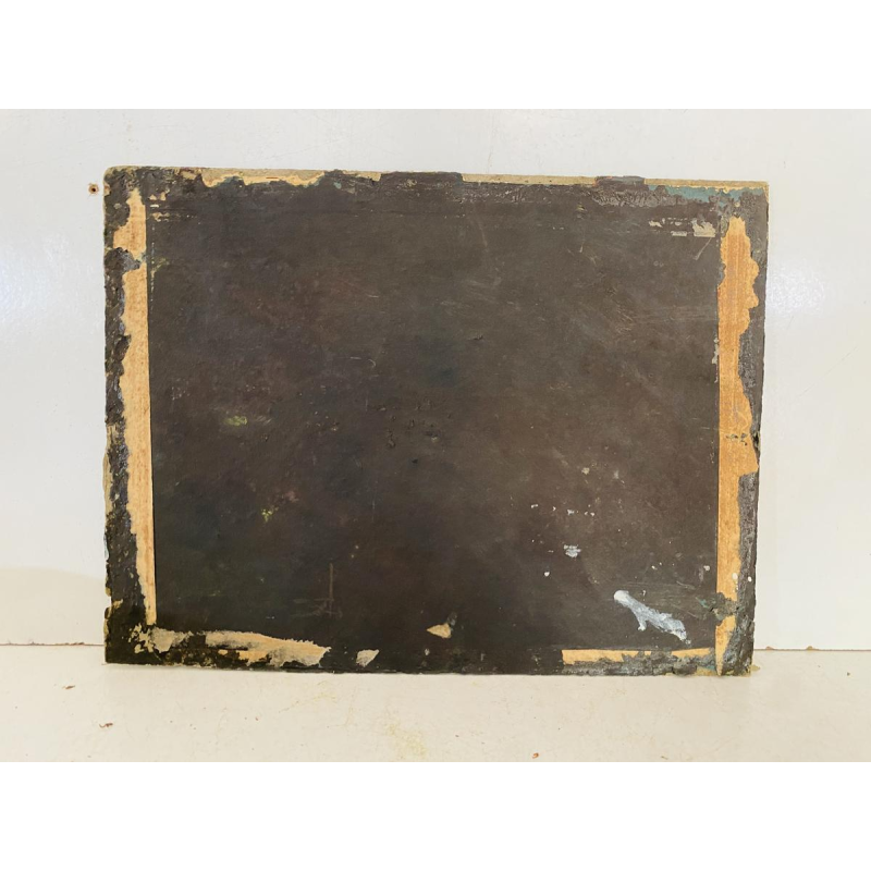 Alphonse Chigot "Militaire scène", olieverfschilderij op paneel, 19e eeuw.