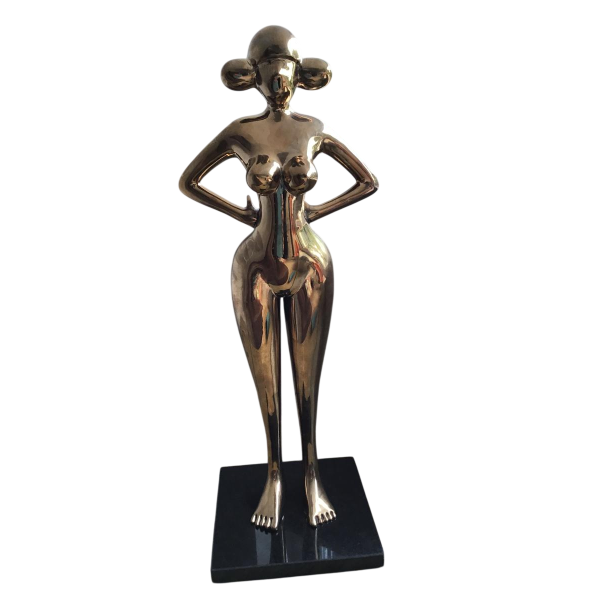 Laszlo Tibay "Mademoiselle Gong" sculpture en bronze