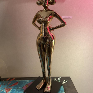 Laszlo Tibay "Mademoiselle Gong" bronze sculpture