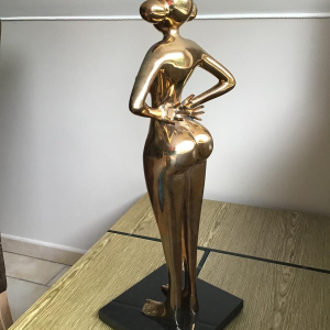 Laszlo Tibay "Mademoiselle Gong" bronze sculpture