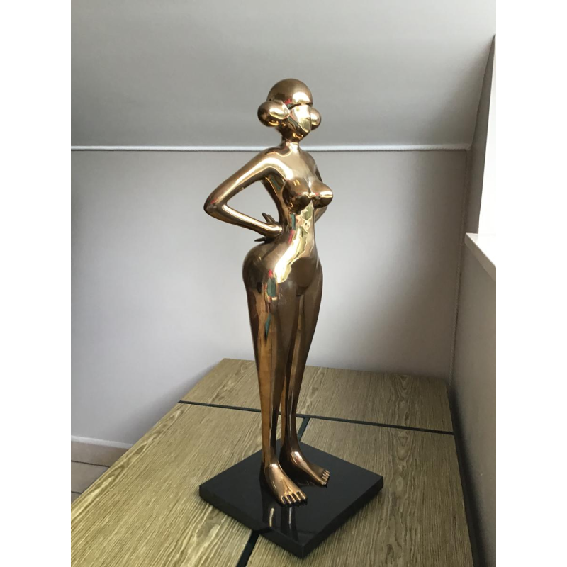 Laszlo Tibay "Mademoiselle Gong" bronze sculpture