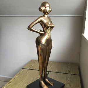 Laszlo Tibay "Mademoiselle Gong" sculpture en bronze