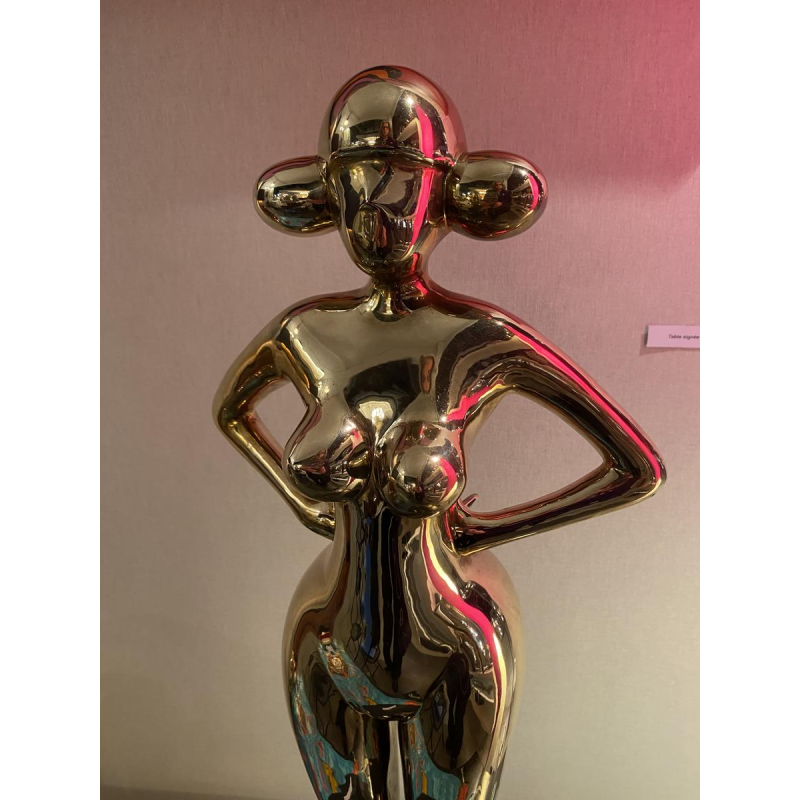 Laszlo Tibay "Mademoiselle Gong" bronze sculpture