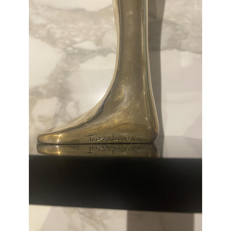 Laszlo Tibay "Mademoiselle Gong" sculpture en bronze