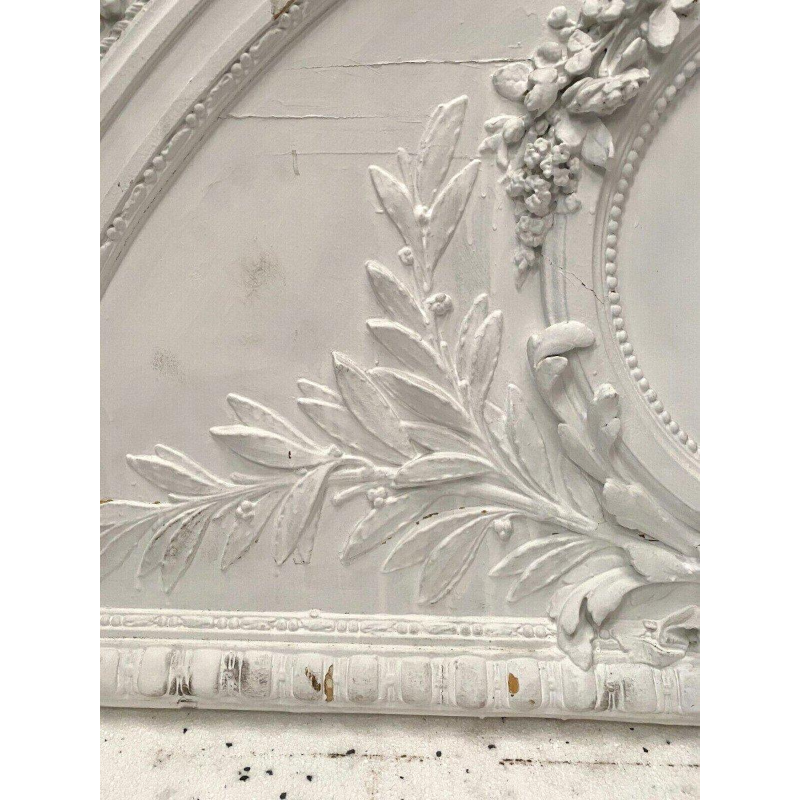 Door pediment, decorative panel in wood and patinated stucco, 19th century