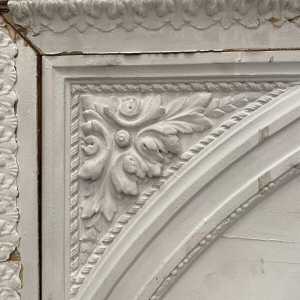 Door pediment, decorative panel in wood and patinated stucco, 19th century