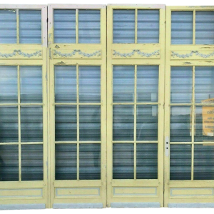 Ensemble 4 portes vitrées, séparation en quatre vantaux à carreaux biseautés, début XXᵉ siècle