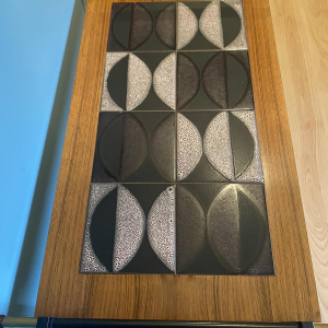 Desserte en bois, métal et céramique, années 1970