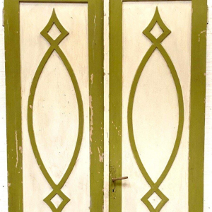 Double portes de séparation en sapin massif patiné, XIXᵉ siècle