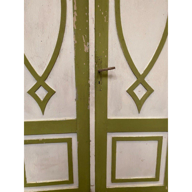 Double dividing doors in patinated solid fir, 19th century
