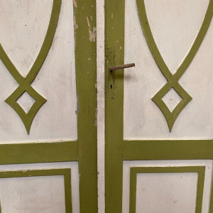 Double dividing doors in patinated solid fir, 19th century