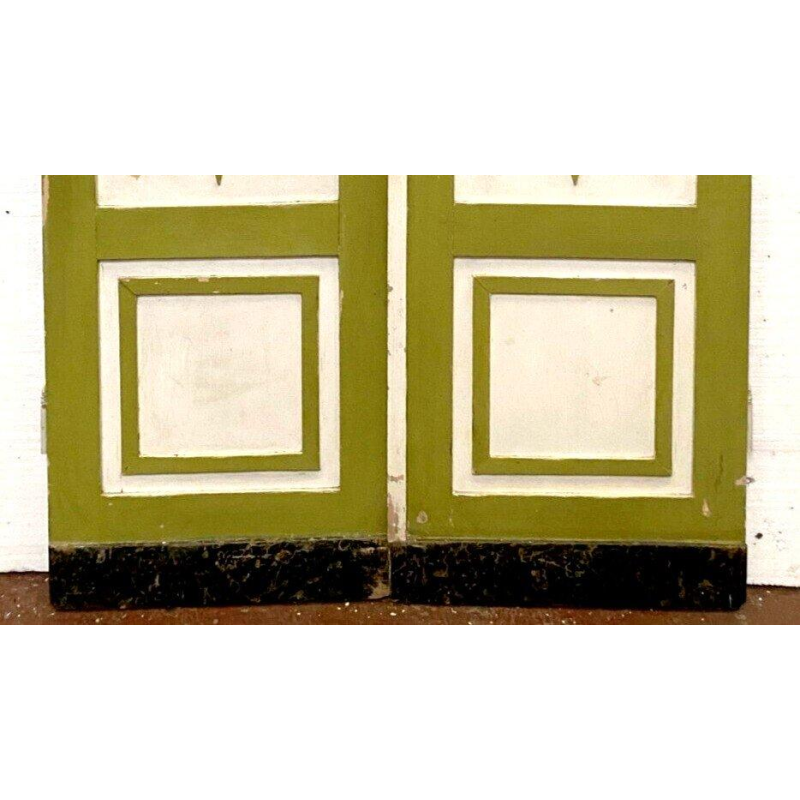 Double dividing doors in patinated solid fir, 19th century