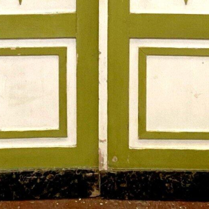 Double dividing doors in patinated solid fir, 19th century
