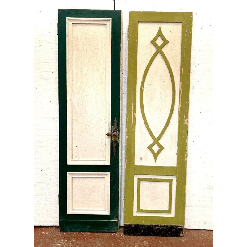 Double portes de séparation en sapin massif patiné, XIXᵉ siècle