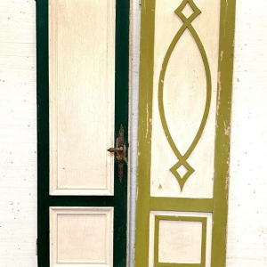 Double dividing doors in patinated solid fir, 19th century