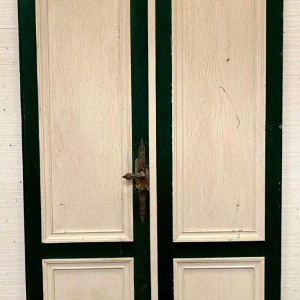 Double portes de séparation en sapin massif patiné, XIXᵉ siècle