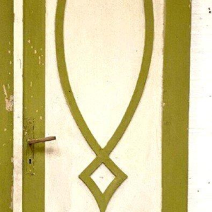 Double dividing doors in patinated solid fir, 19th century