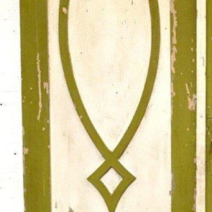 Double dividing doors in patinated solid fir, 19th century