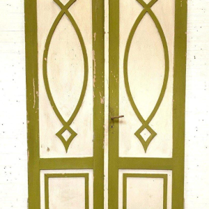 Double dividing doors in patinated solid fir, 19th century