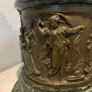 An imposing bronze and marble clock, by J. Feuchère, published by Gauthier, 19th century