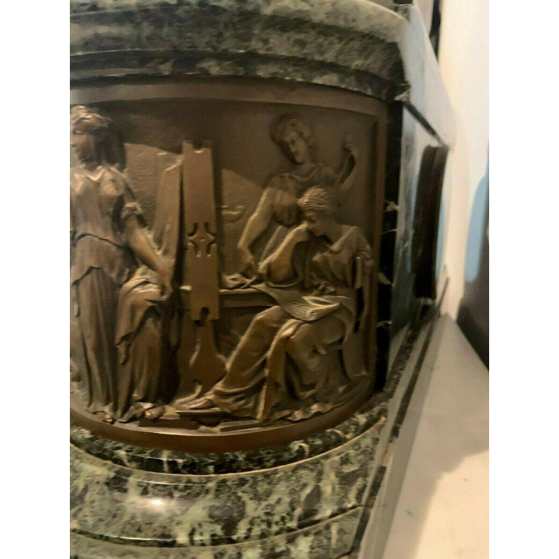 An imposing bronze and marble clock, by J. Feuchère, published by Gauthier, 19th century