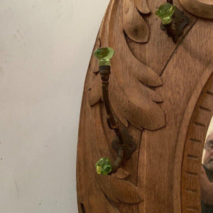 Carved oak coat/umbrella/mirror rack, 20th century