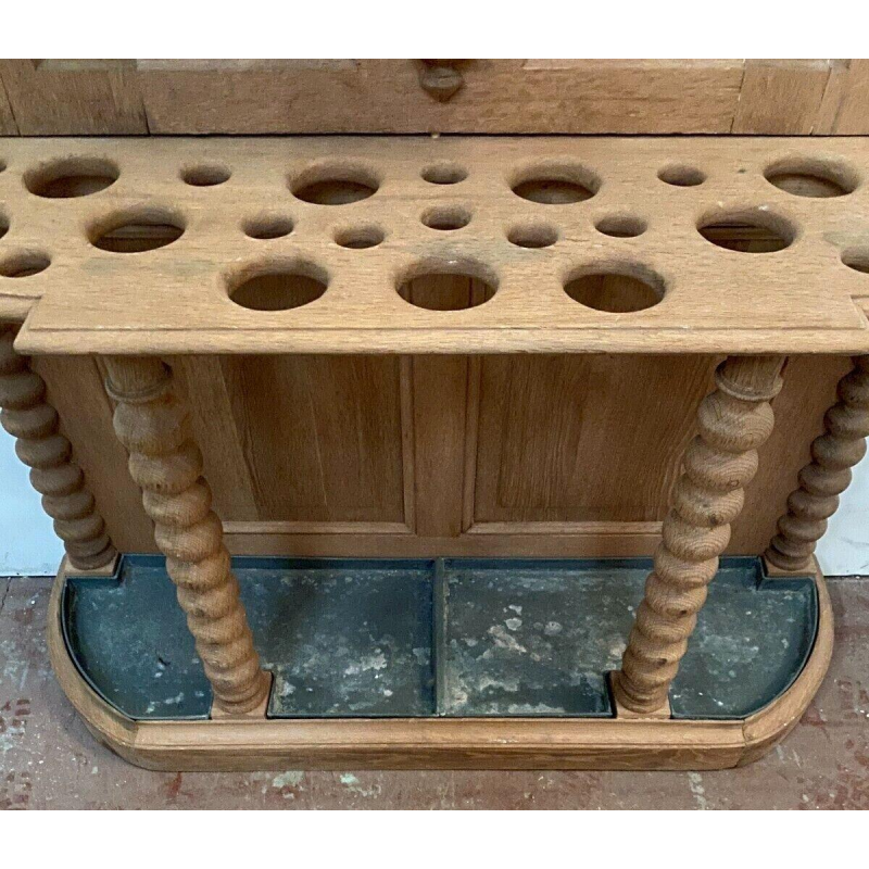 Gesneden eikenhouten kapstok/paraplu-/spiegelrek, 20e eeuw