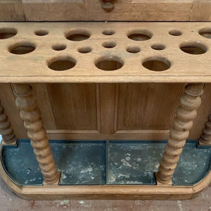 Carved oak coat/umbrella/mirror rack, 20th century