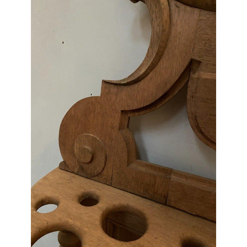 Porte manteau / parapluie / miroir en chêne sculpté, XXᵉ siècle