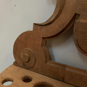 Carved oak coat/umbrella/mirror rack, 20th century