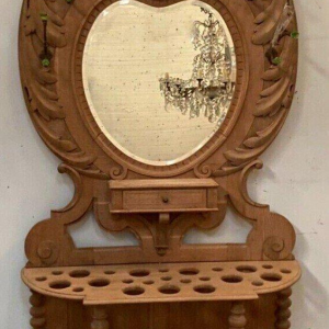Carved oak coat/umbrella/mirror rack, 20th century