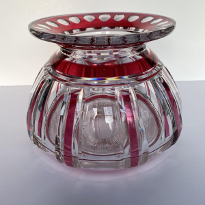 Val-Saint-Lambert, Art Deco vaas van rood omrand kristal, 1926