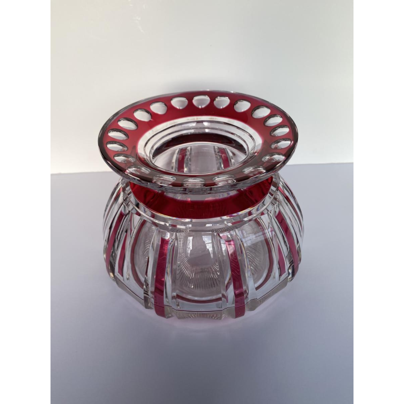 Val-Saint-Lambert, vase Art Déco en cristal doublé rouge, 1926