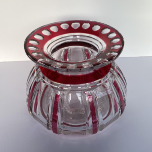 Val-Saint-Lambert, vase Art Déco en cristal doublé rouge, 1926