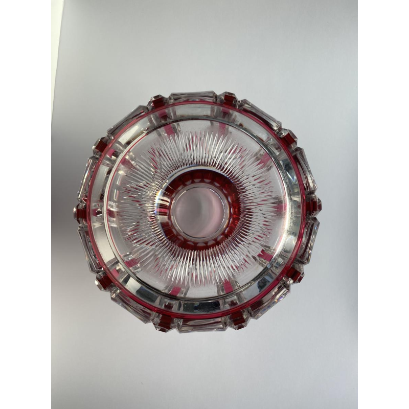 Val-Saint-Lambert, Art Deco vase in red-lined crystal, 1926