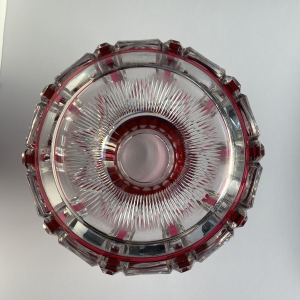 Val-Saint-Lambert, vase Art Déco en cristal doublé rouge, 1926
