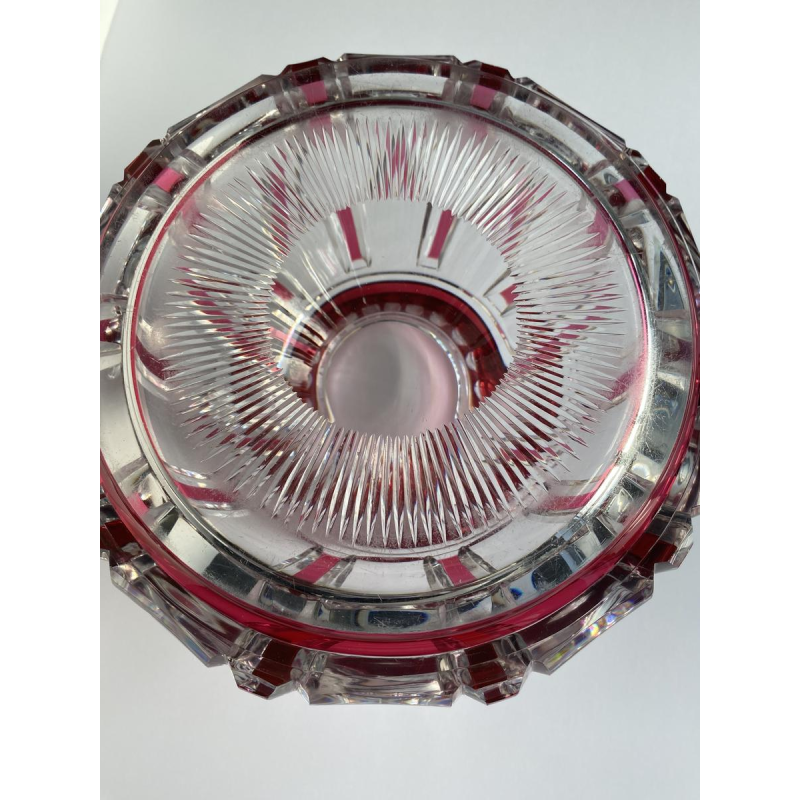 Val-Saint-Lambert, vase Art Déco en cristal doublé rouge, 1926