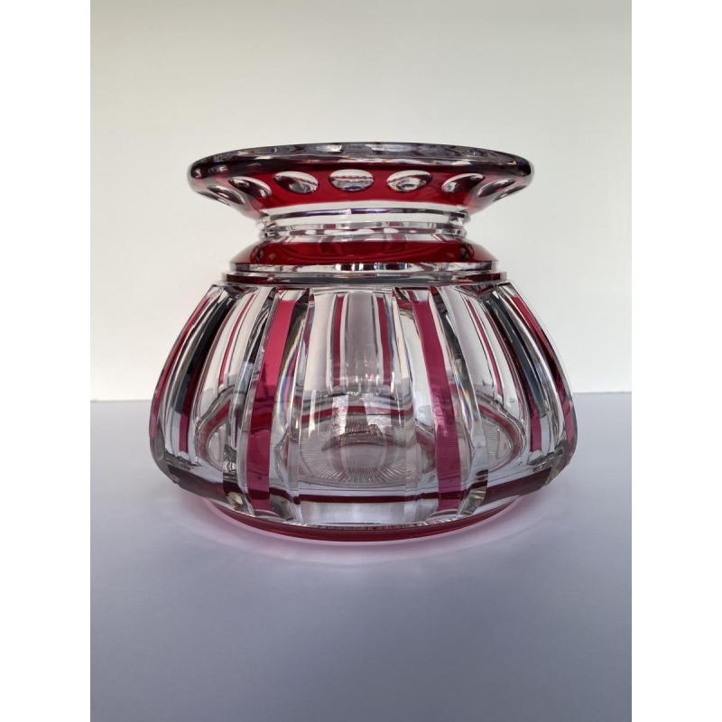Val-Saint-Lambert, Art Deco vaas van rood omrand kristal, 1926