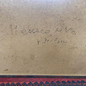 Salontafel van oranje keramiek, cilindrische poten van verchroomd staal, jaren 60.