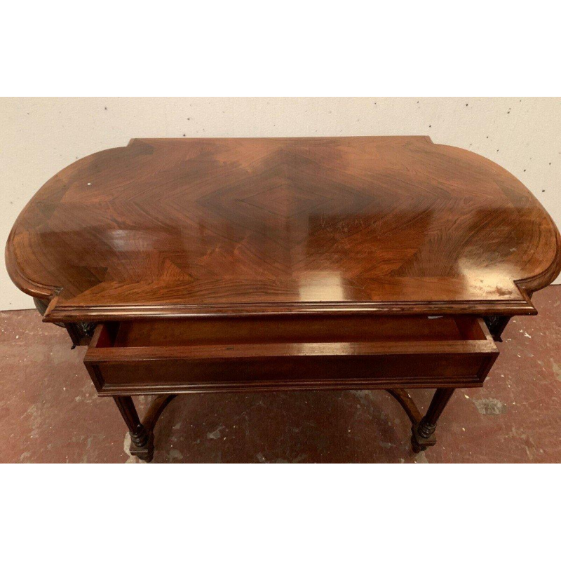 Napoleon III style rosewood and veneer desk, 19th century